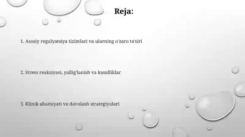 Organizmning nerv, immun-endokrin boshqariluvi 2
