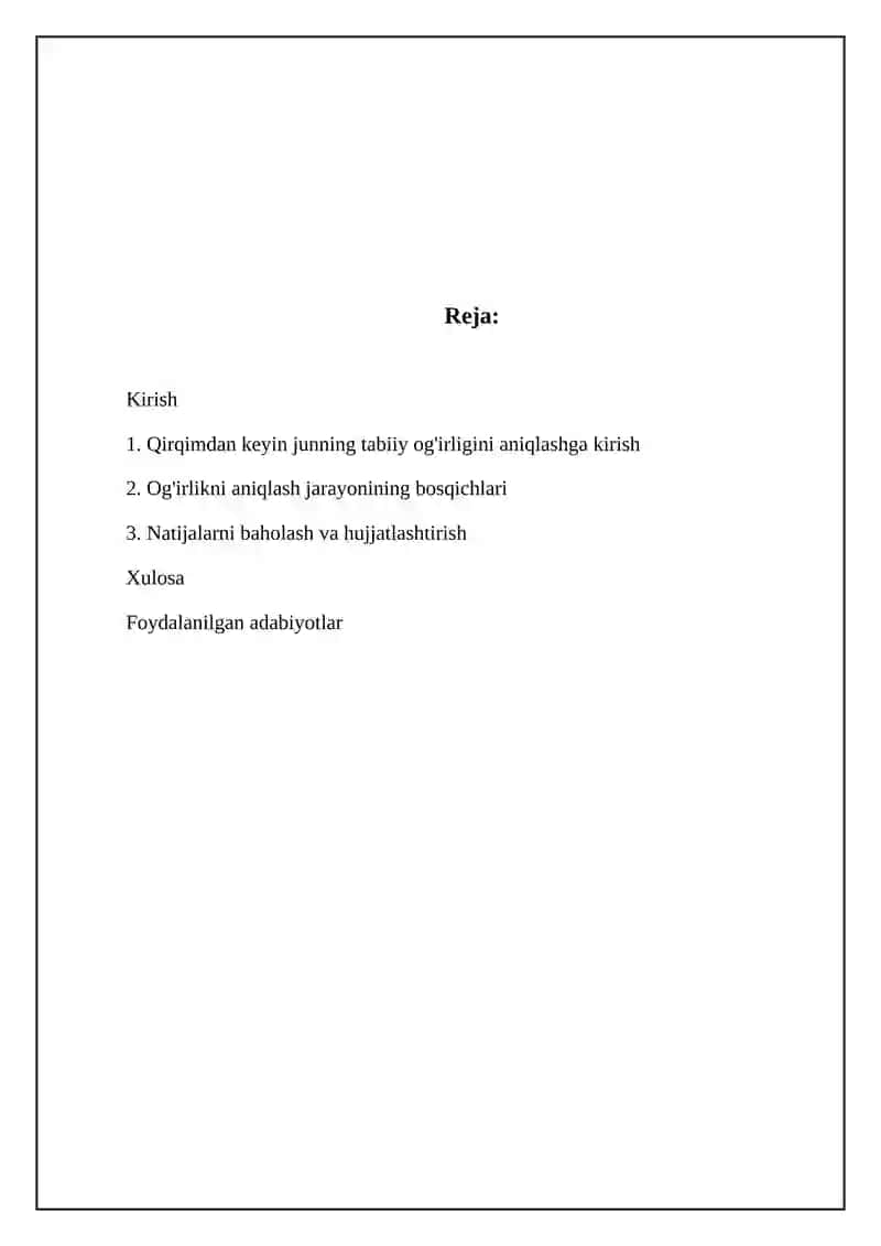 Donning natura og'irligini aniqlash jarayoni haqida 2
