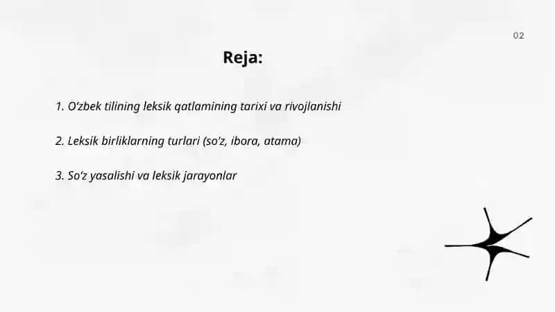 Oʻzbek tilining leksik qatlami 2