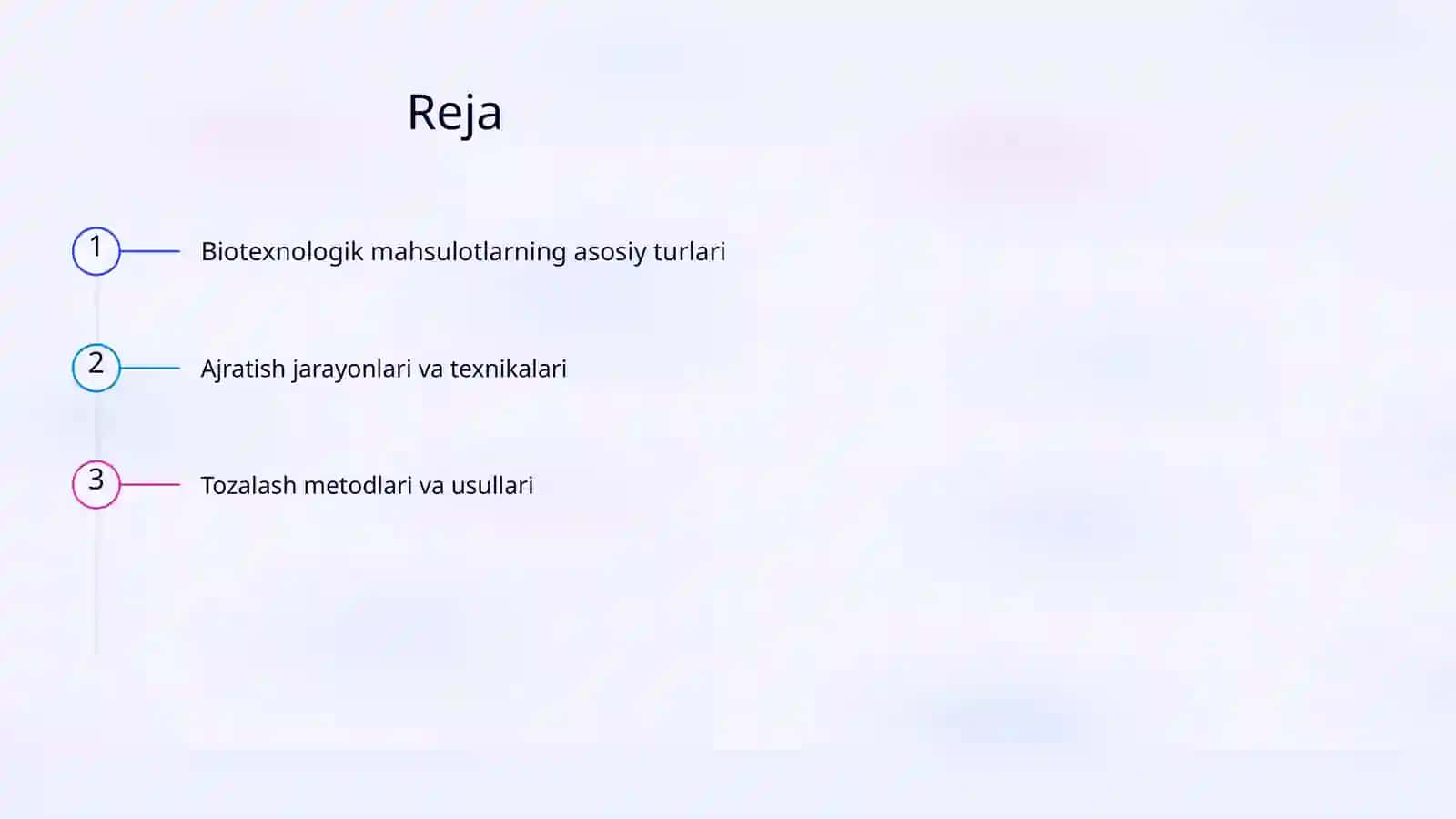 Biotexnologik mahsulotlarni ajratish, tozalash va modifikatsiyalash 2