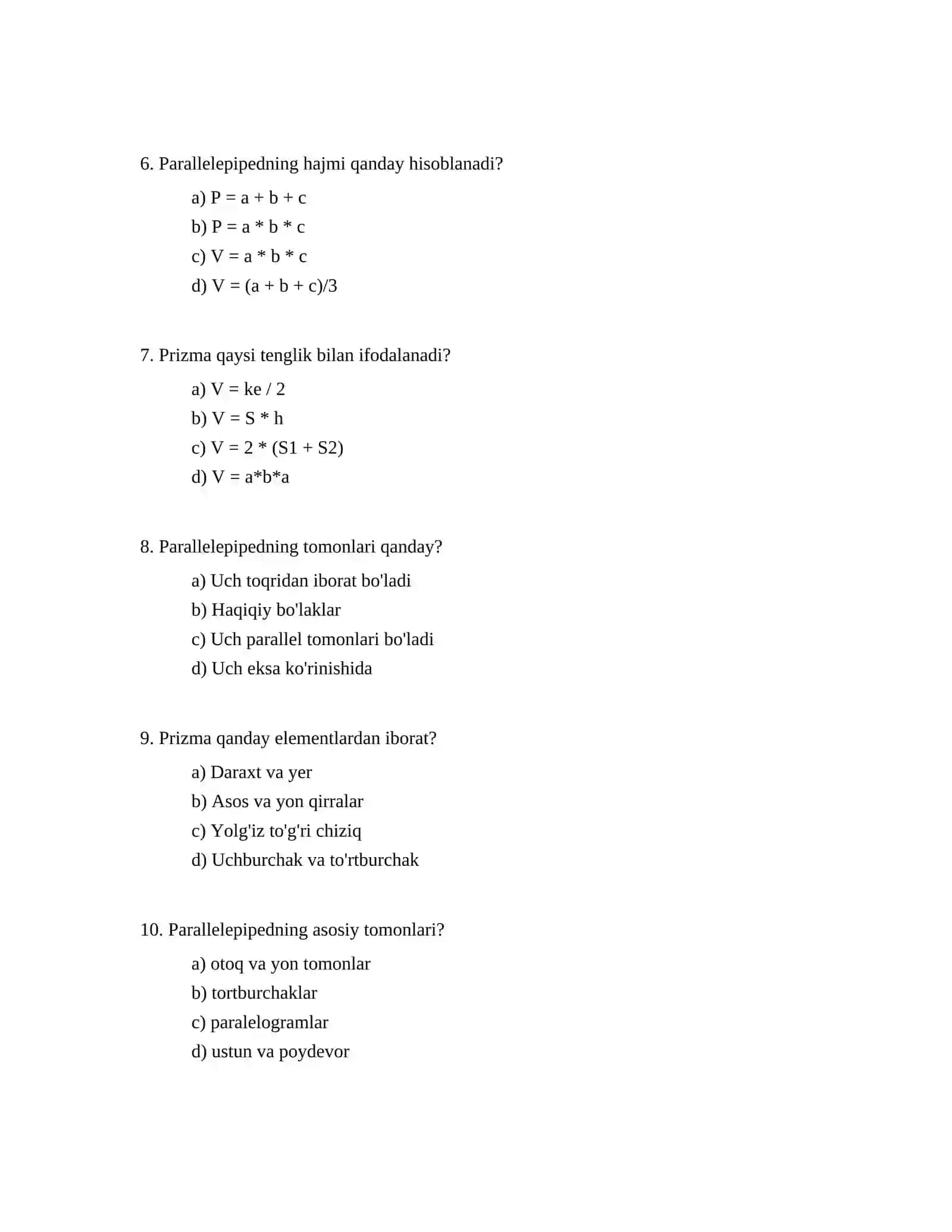 Prizma. Parallelepiped 2