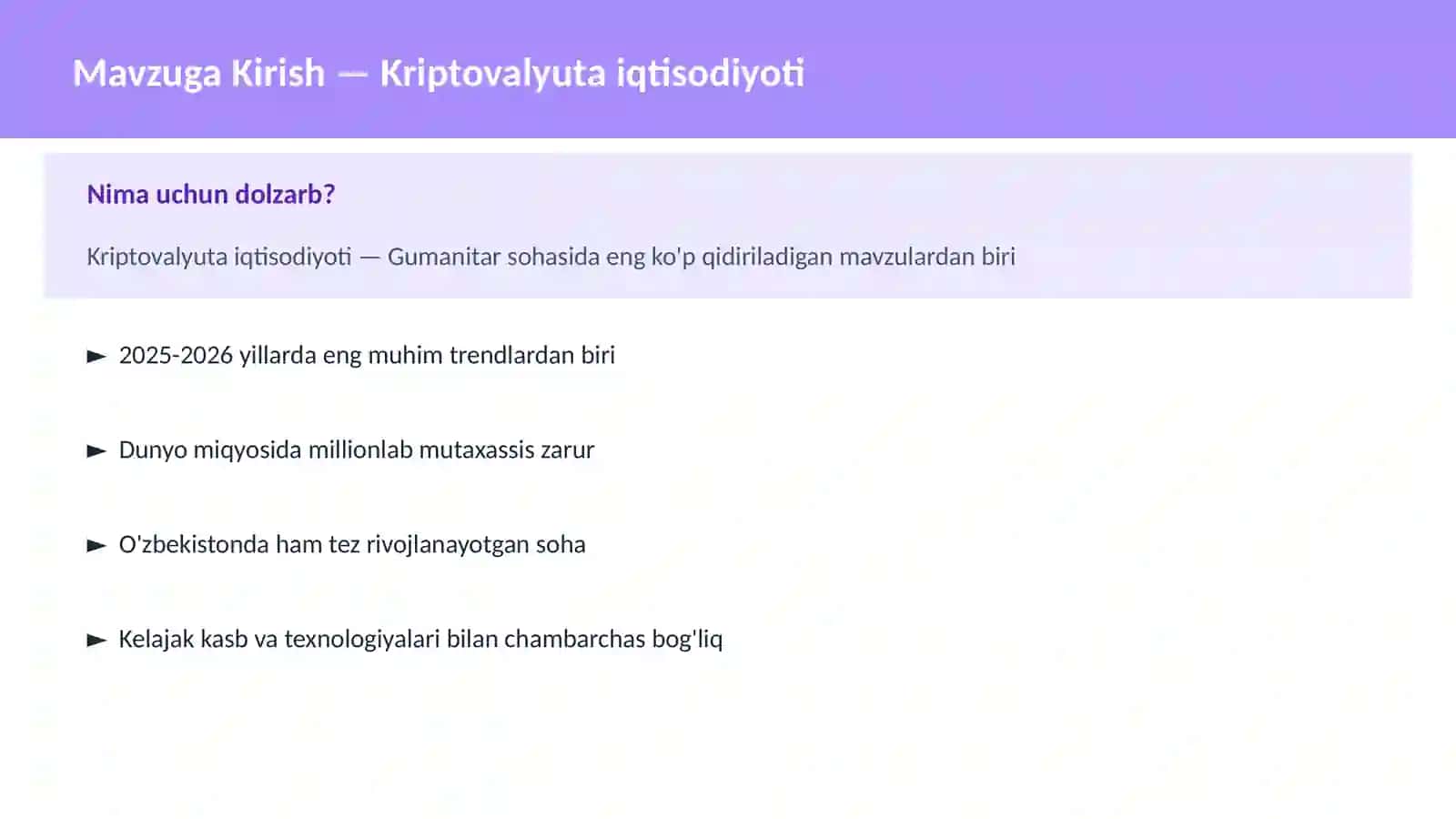 Kriptovalyuta iqtisodiyoti 2