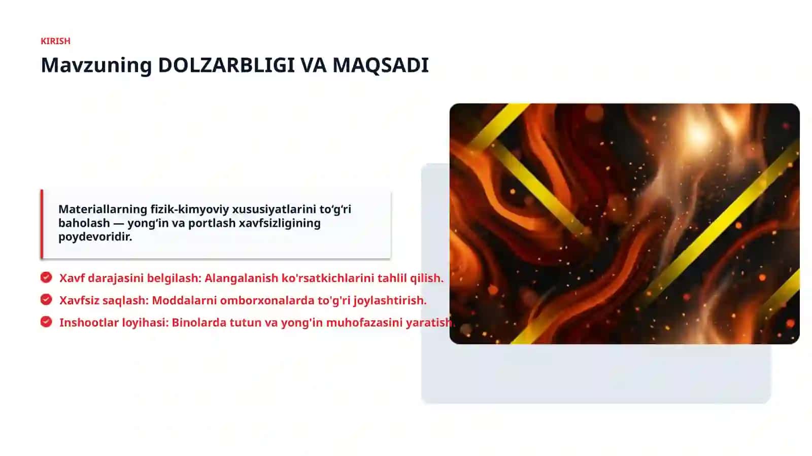 Materiallarning yonish va portlash bo'yicha tasnifi 2