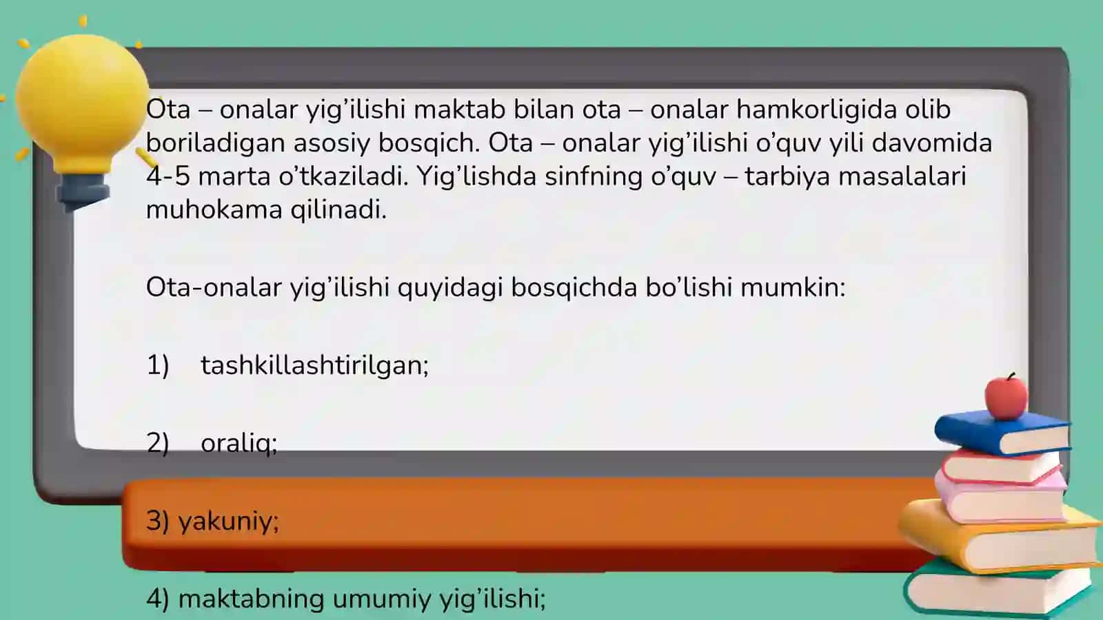 Ota-onalar majlisini o'tkazish bo'yicha tavsiyalar 2