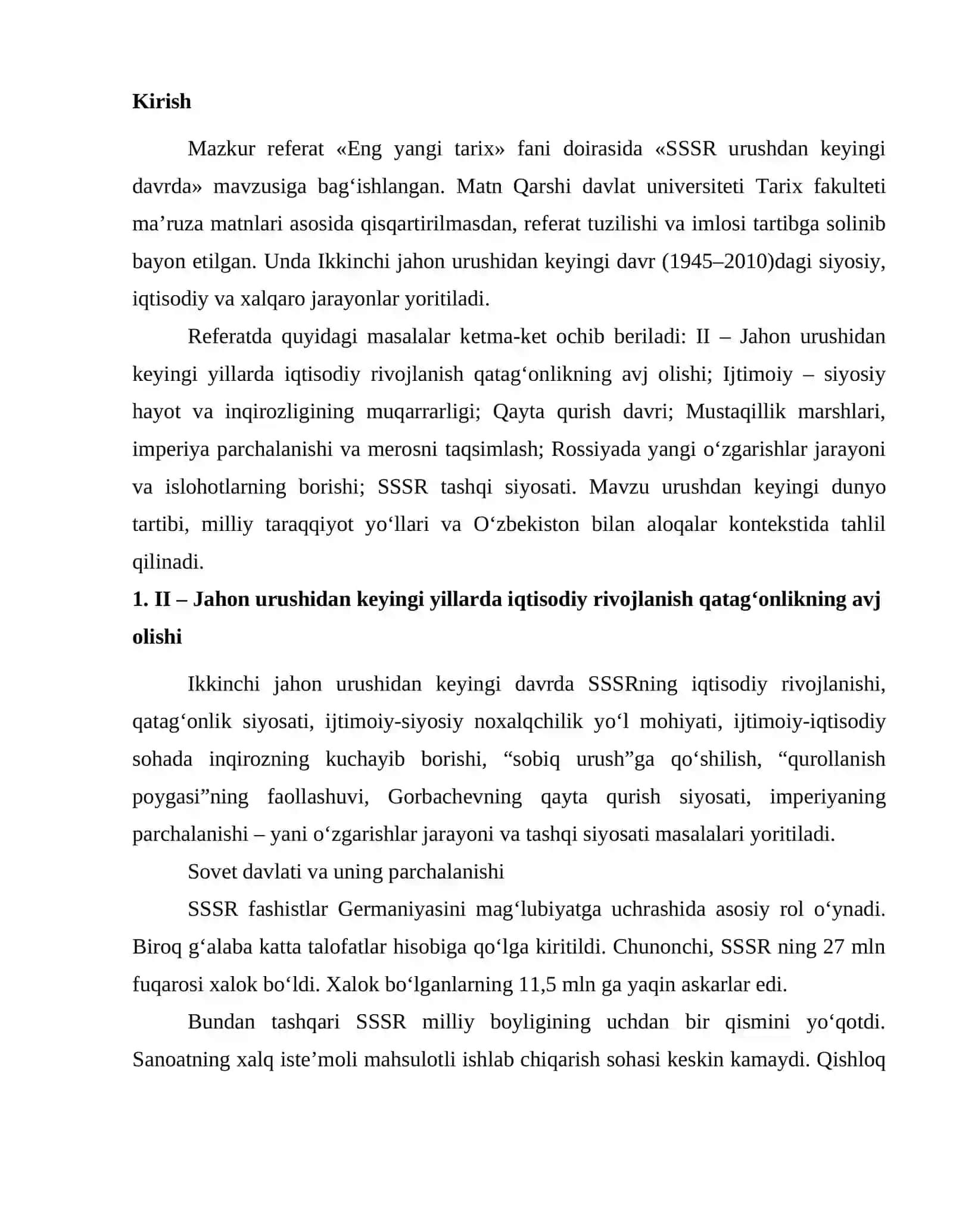 SSSR urushdan keyingi davrda 2