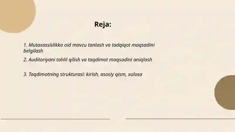 Mutaxassislikka oid mavzu boyicha taqdimod tayyorlash 2