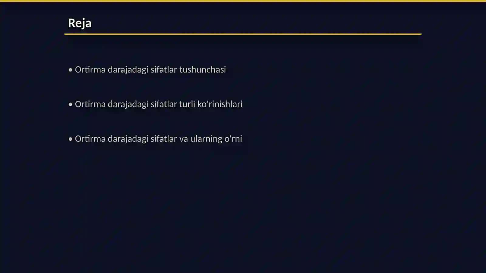 Ortirma darajadagi sifatlar 2