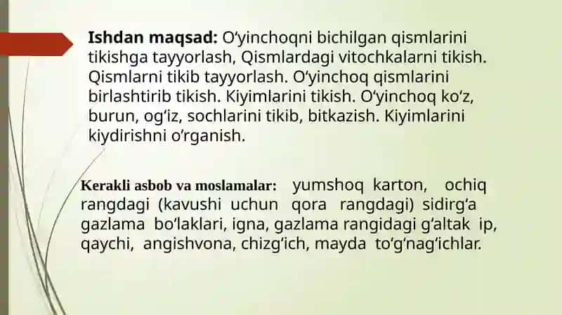 taqdimot-milliy qo'g'irchoq tikish texnologiyasi 2