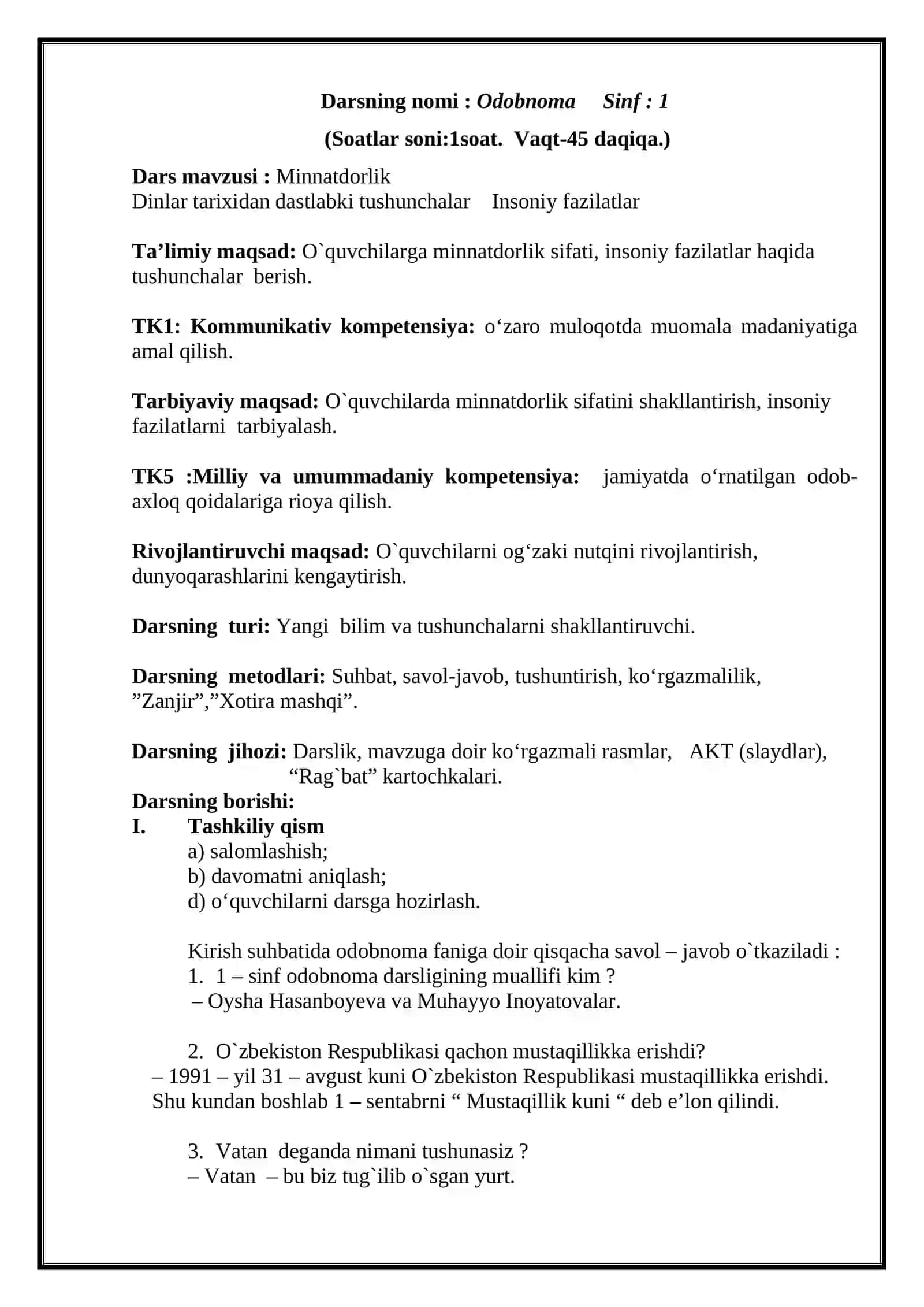 Minnatdorlik 2