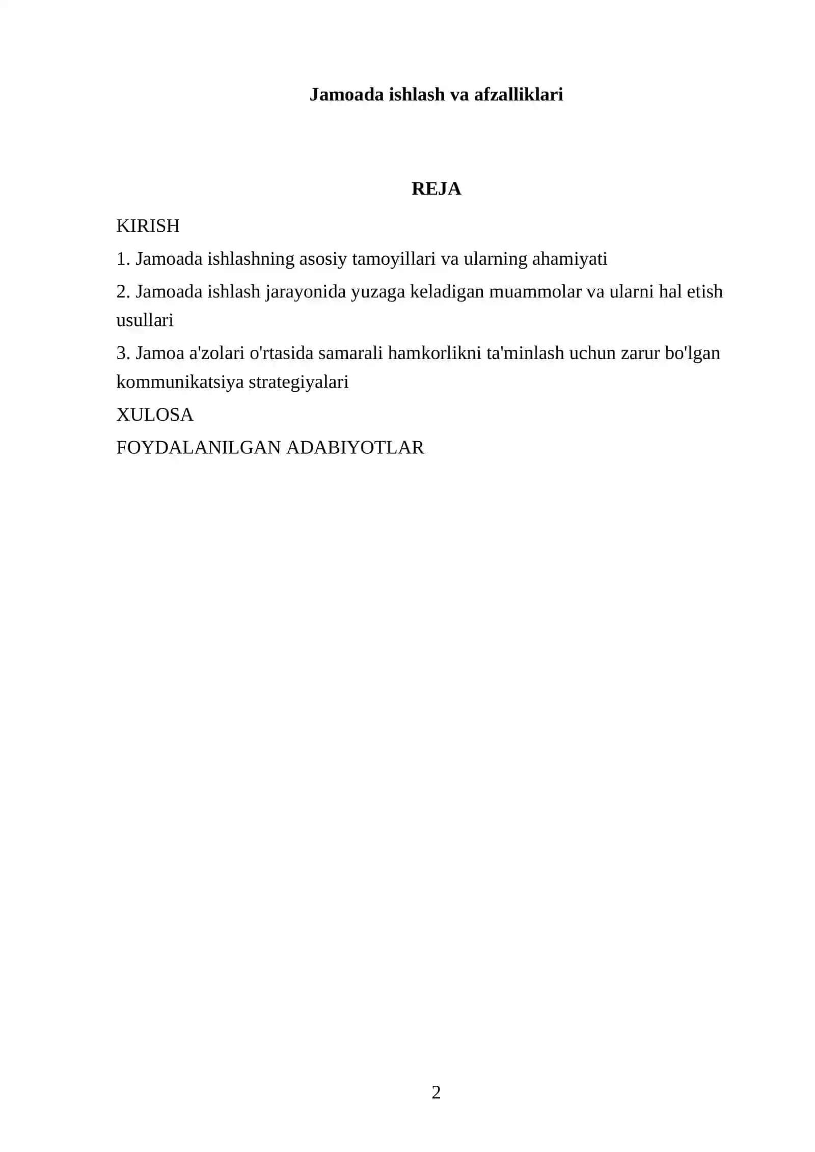 Jamoada ishlash va afzalliklari 2