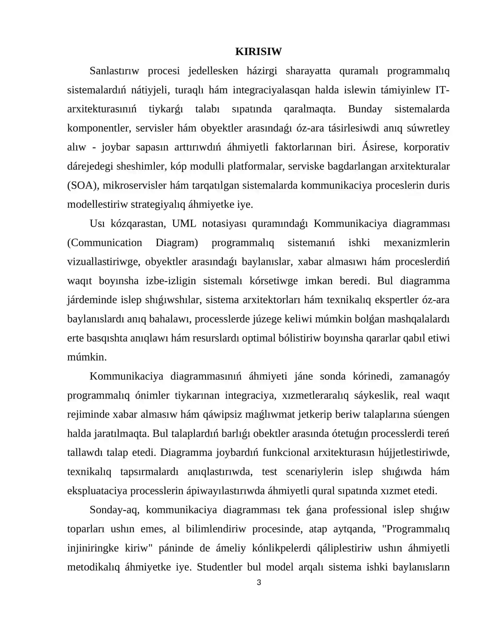 Kommunikaciya diagrammasınıń mazmuni, UML metodologiyasındaǵı orni hám funkcional wazıypaları 2