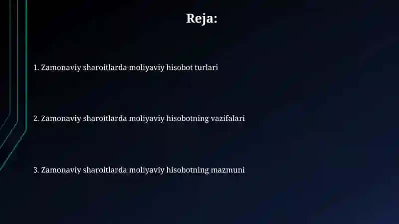 Zamonaviy sharoitlarda moliyaviy hisobot mazmuni, funksiyalari va turlari 2