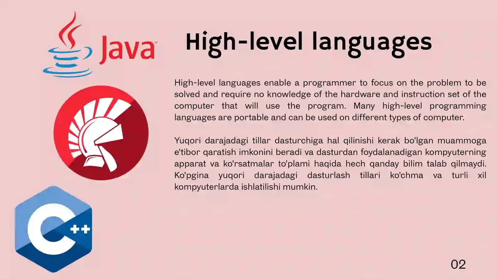Yuqori darajadagi tillar 2