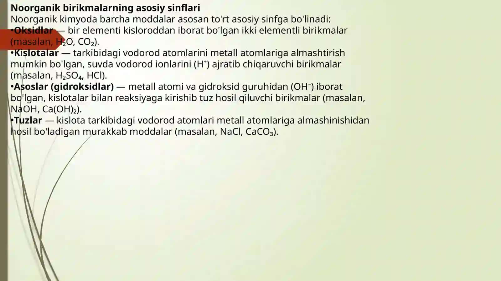 Kimyoviy birikmalar ning eng muhimsi nflari 2