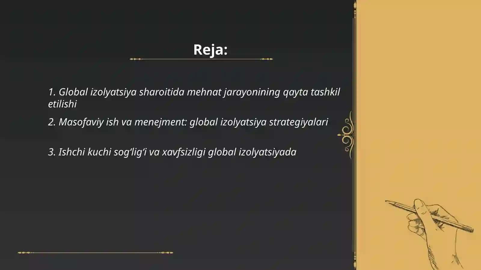 Mehnat jarayoni va menejment global izolyatsiyasi 2