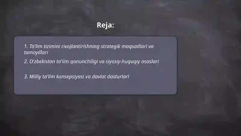 O'zbekiston Respublikasida ta'lim tizimini rivojlantirishning konseptual asoslari 2