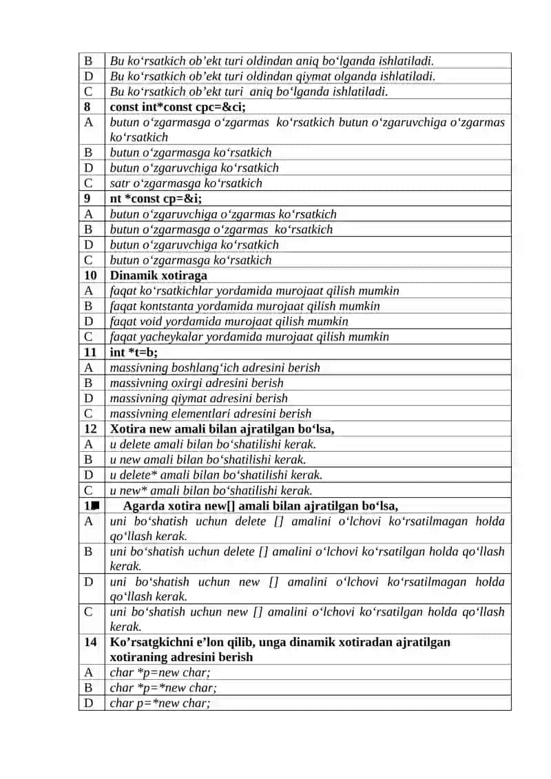 7- mavzu bo’yicha test savollari 2
