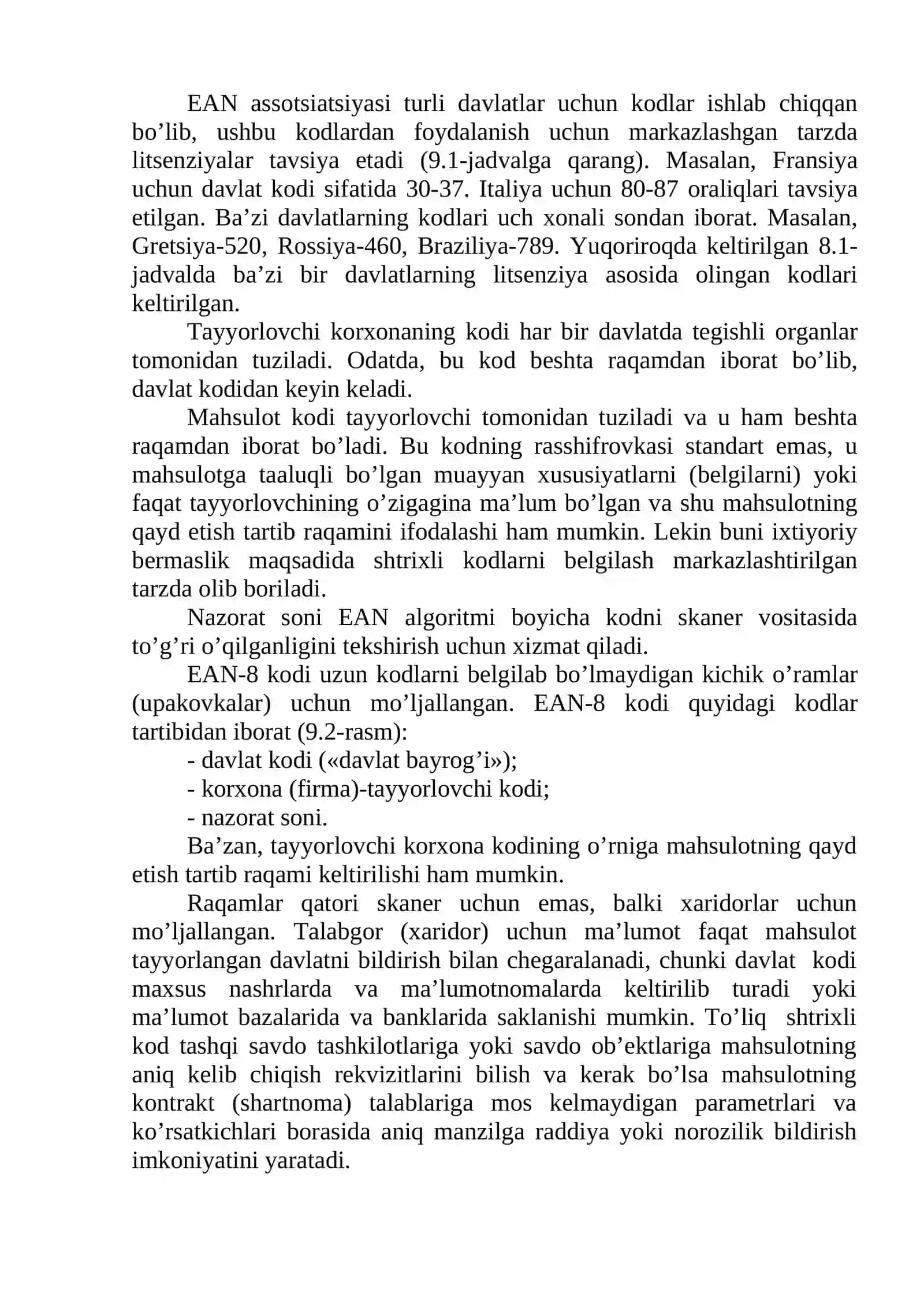 Mahsulot haqidagi ma'lumotni standartlashtirish va kodlash 2