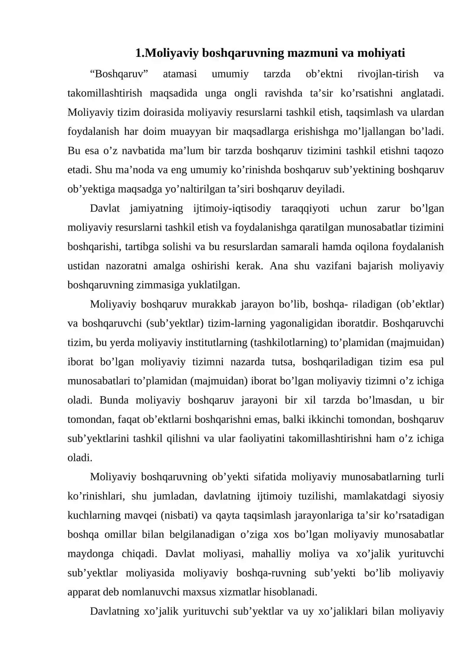 Moliya Boshqaruv Organlari va Ularning Vazifalari 2