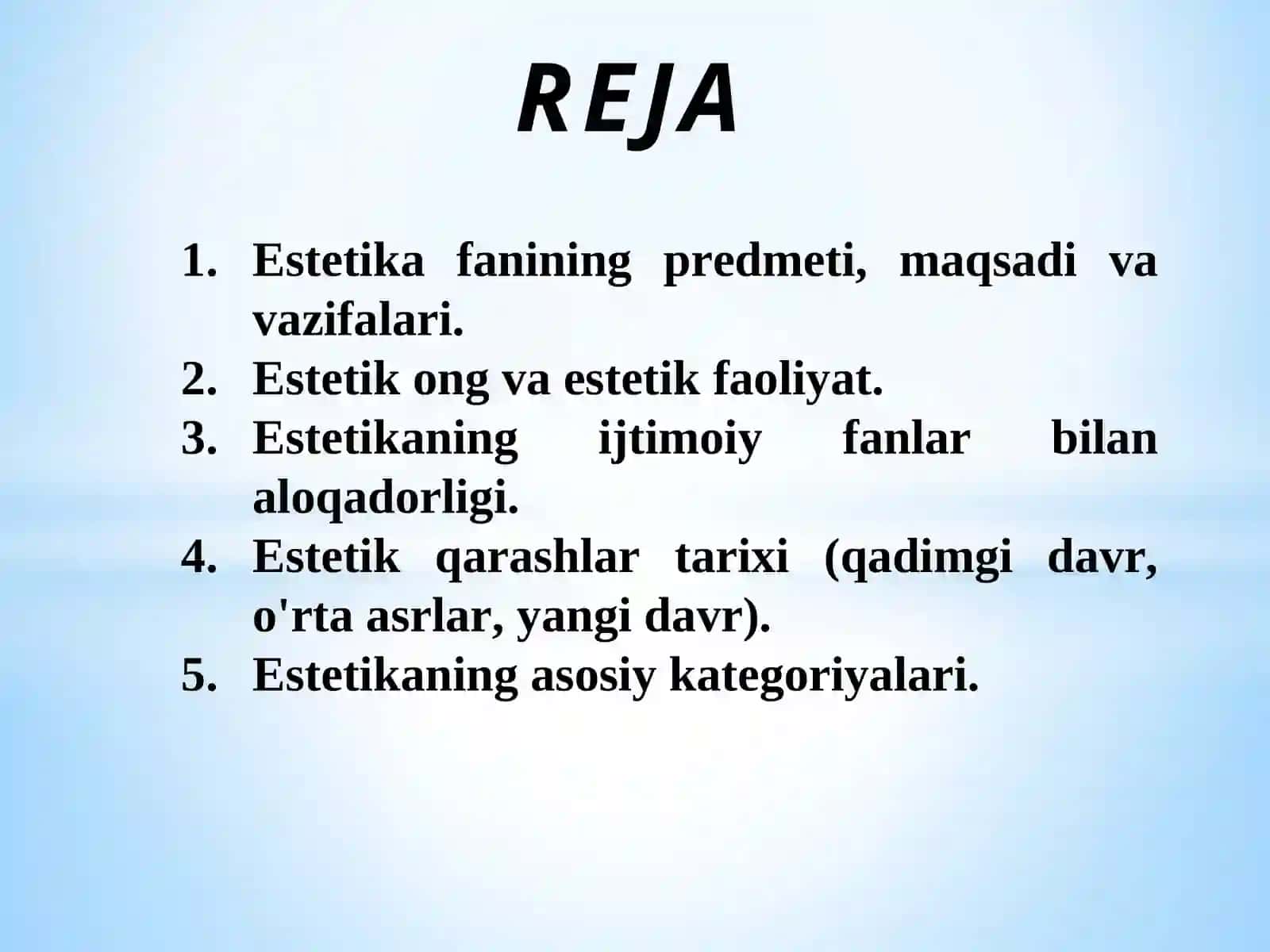 Nafosat falsafasi (Estetika) 2