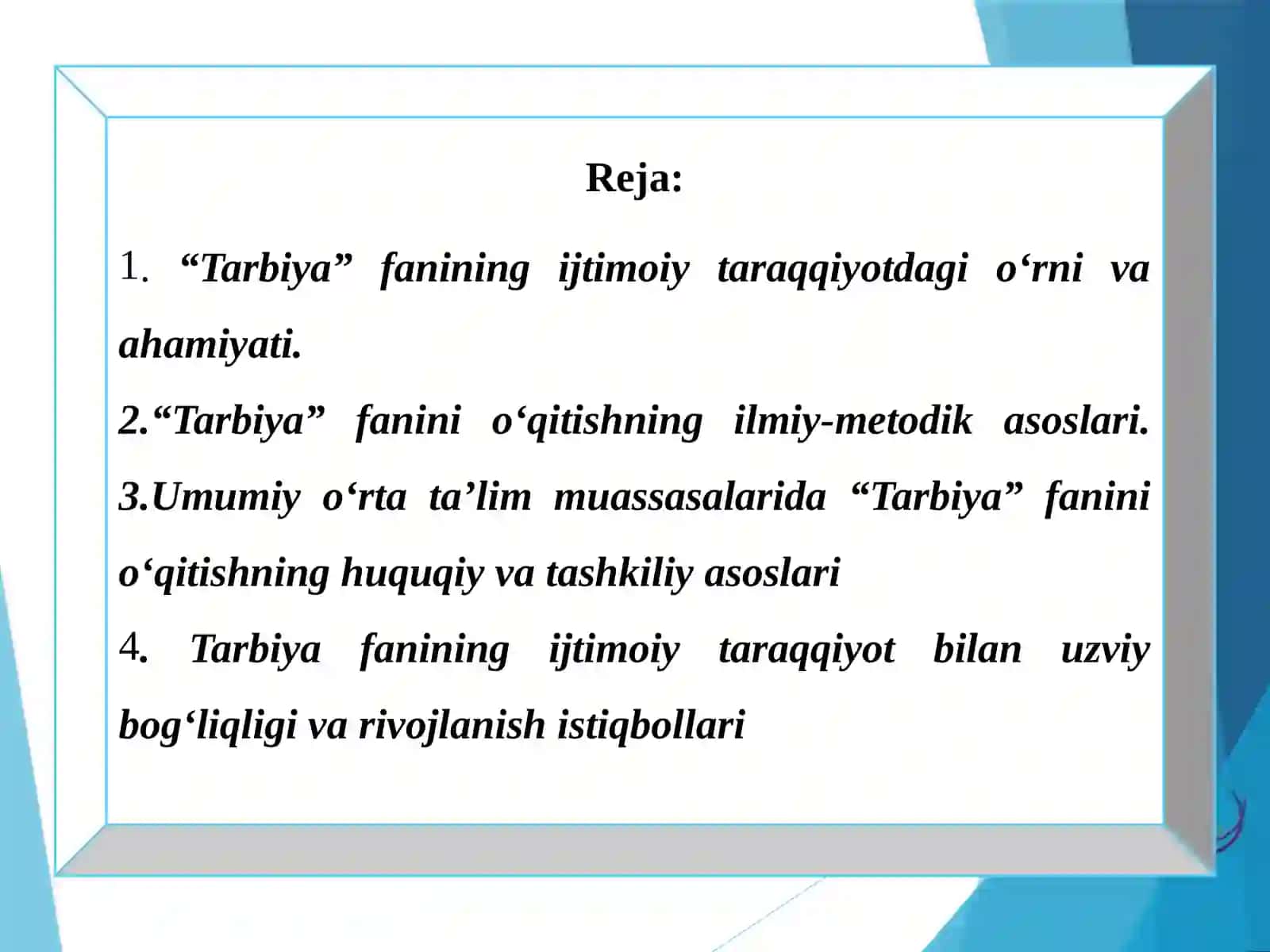 Tarbiya fanining ijtimoiy taraqqiyot bilan uzviy bog'liqligi hamda uning rivojlanish istiqbollari 2