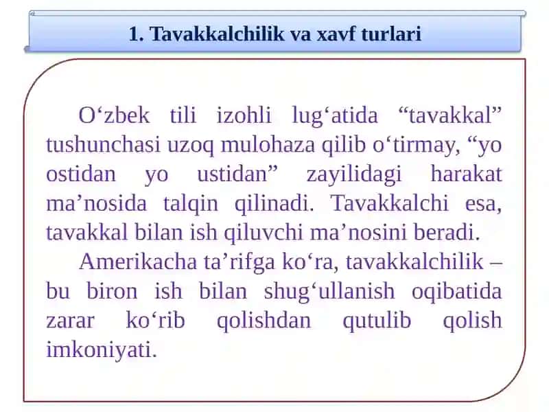 TAVAKKALCHILIKNI BOSHQARISH 2
