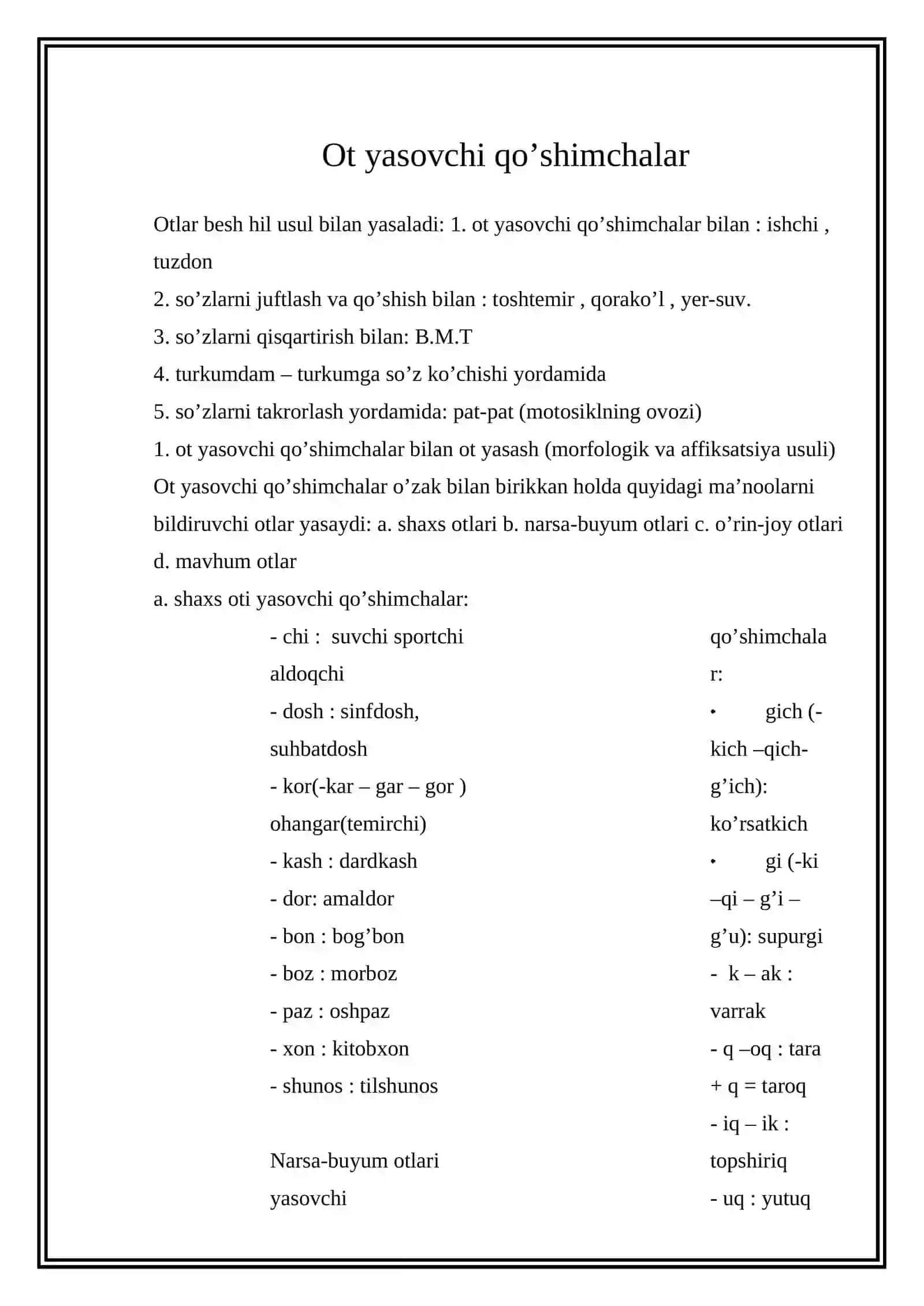 Ona tili o’qitish savodxonligi va uni o’qitish metodikasi 2