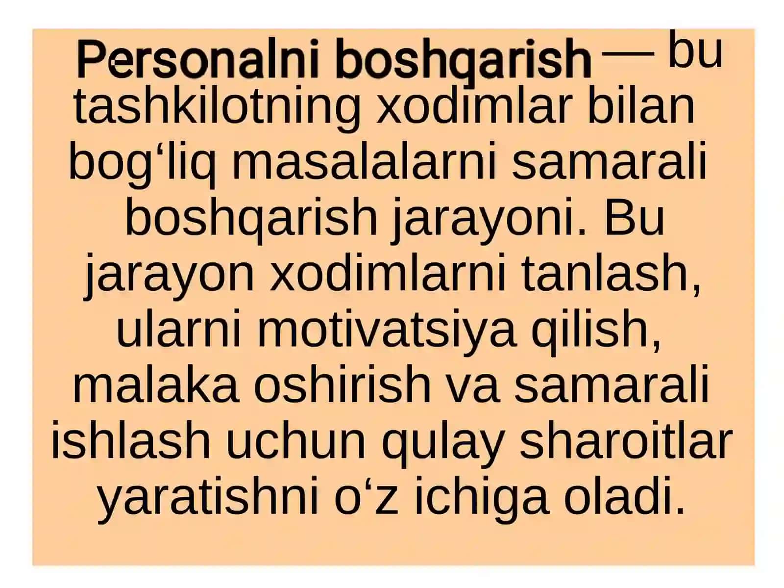 Personalni boshqarish 2
