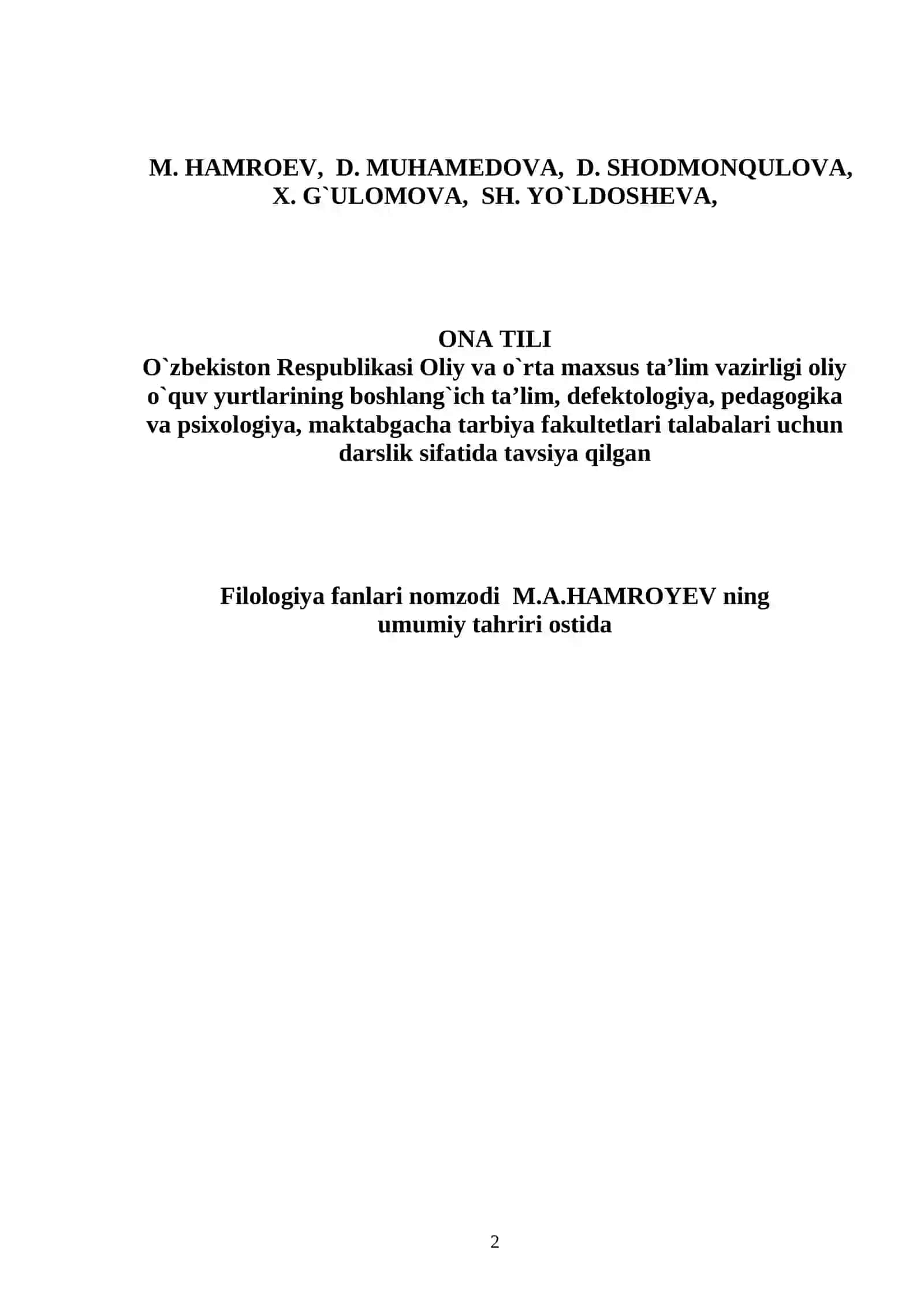 Ona tili - Hamroyev 2