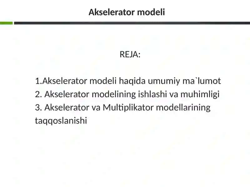Akselerator modeli 2