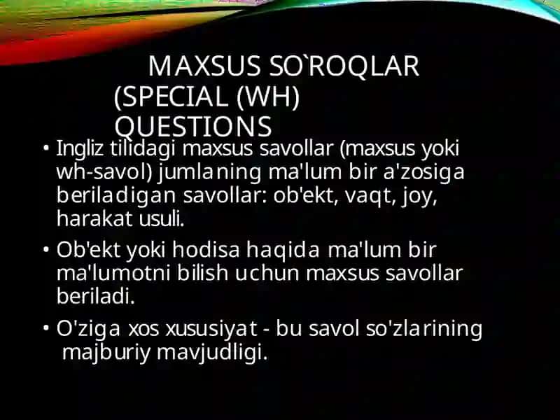 Special  questions 2