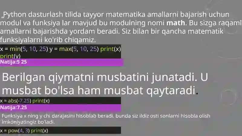 PYTHONtili dasturlash asoslari 2
