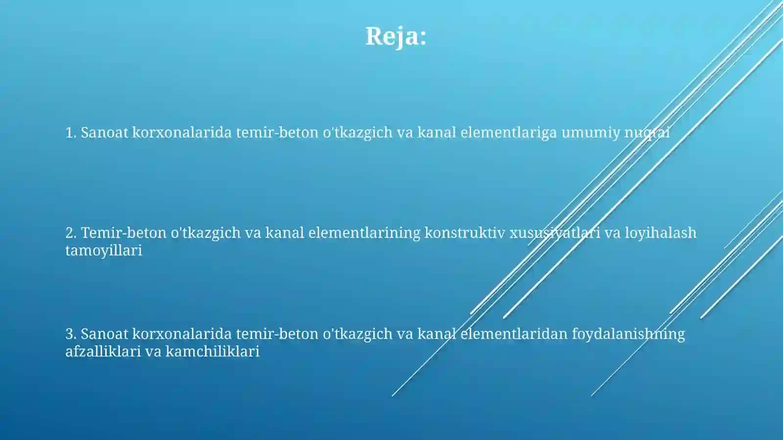 Sanoat korxonalarida temirbeton Yo‘lostivakanallarelementlari 2