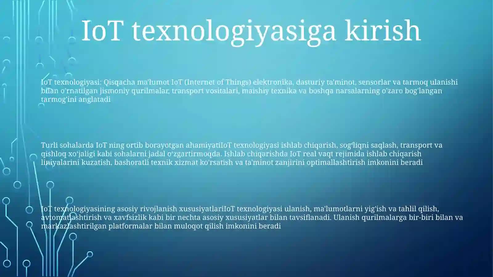 Iot Texnologiyasini Rivojlantirish Xususiyatlari (Internet Of Things) 2