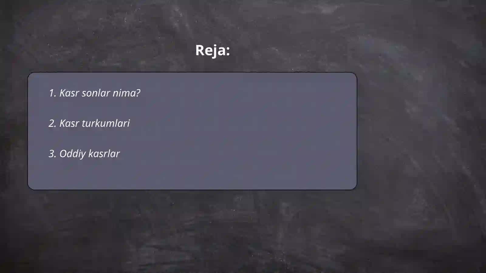 Matematikadan kasr haqida 2