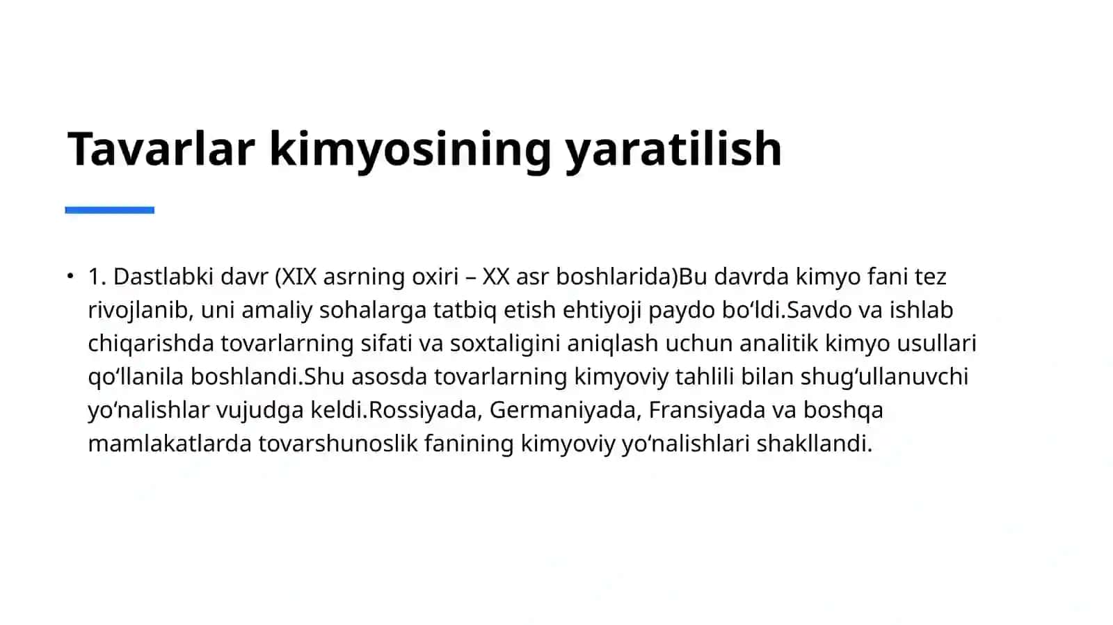Tovarlar  kimyosi 2