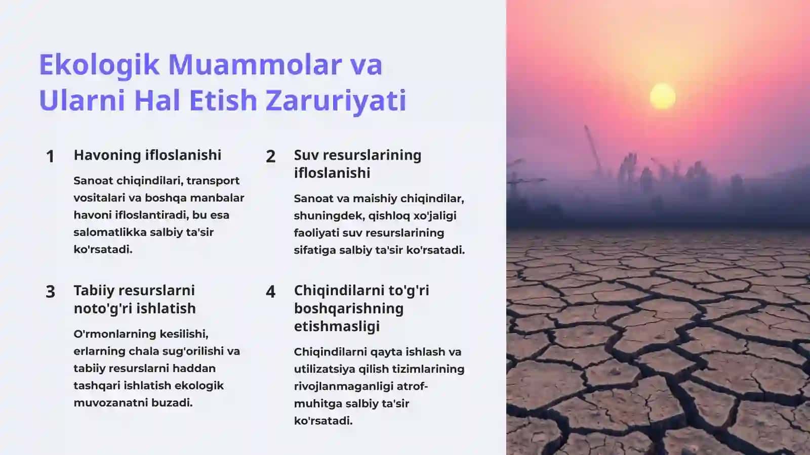 Ekologik muammolar va ularni hal etish zaruriyati 2