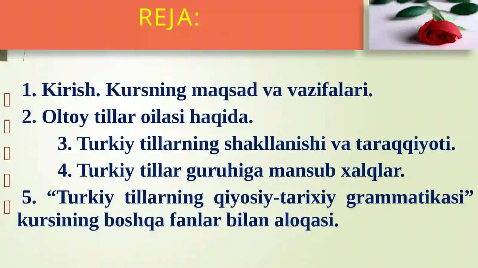 Turkiy tillarning umumiy tavsifi. Oltoy tillar oilasi 2