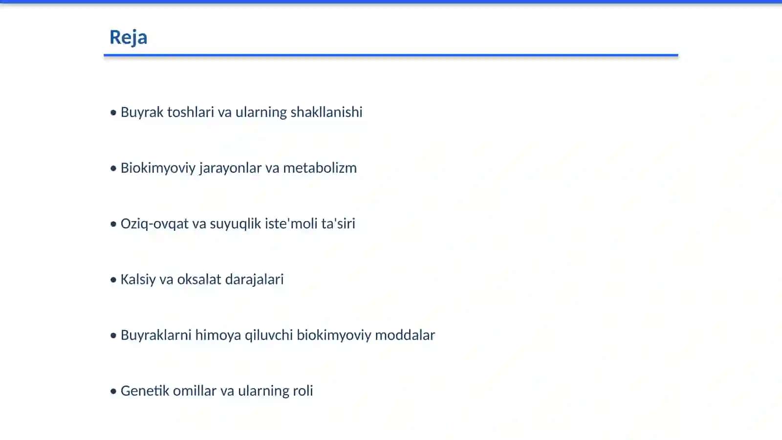 Buyraklarda tosh hosil bo’lishini oldini olishning biokimyoviy asoslari 2