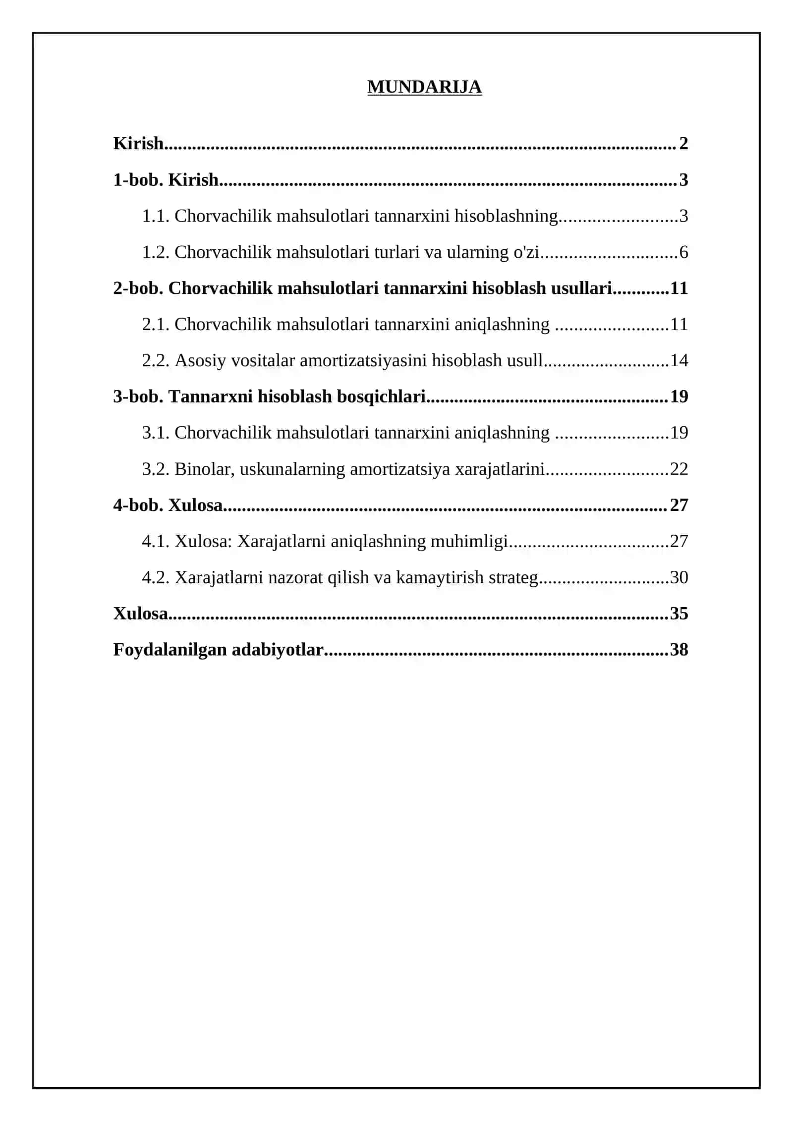 Chorvachilik mahsulotlari tannarxini hisoblash tartibi 2