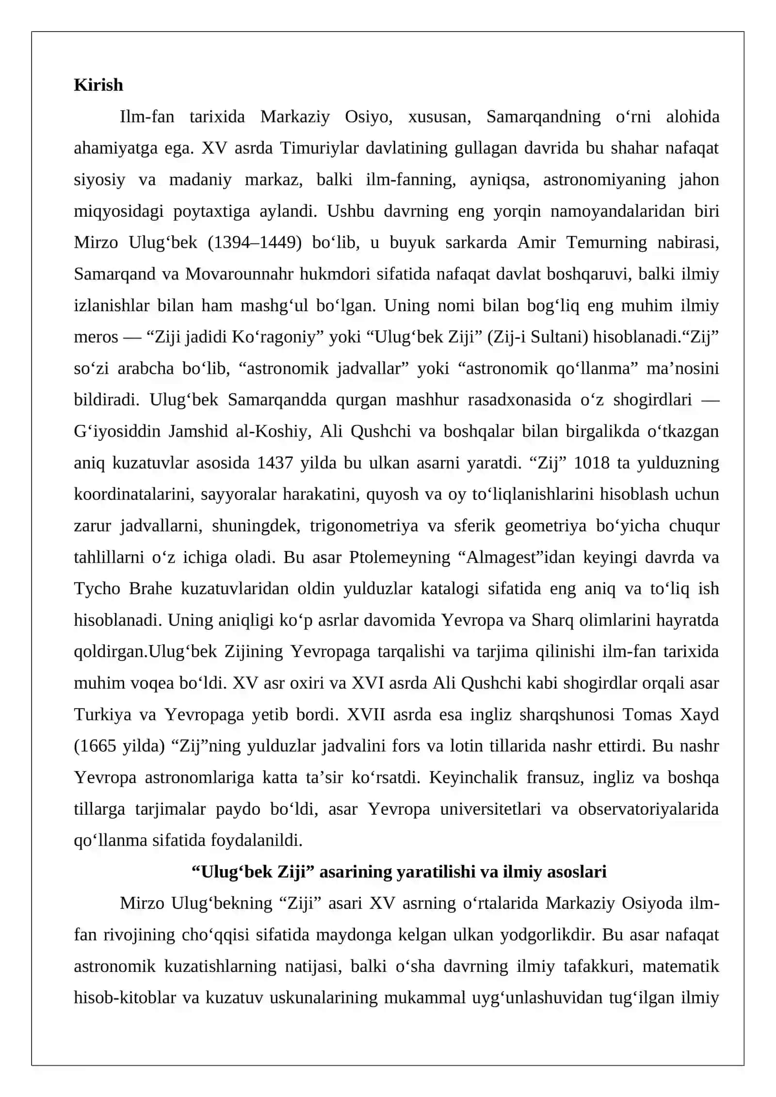 “Ulug‘bek Ziji” va uning Yevropadagi tarjimalari 2