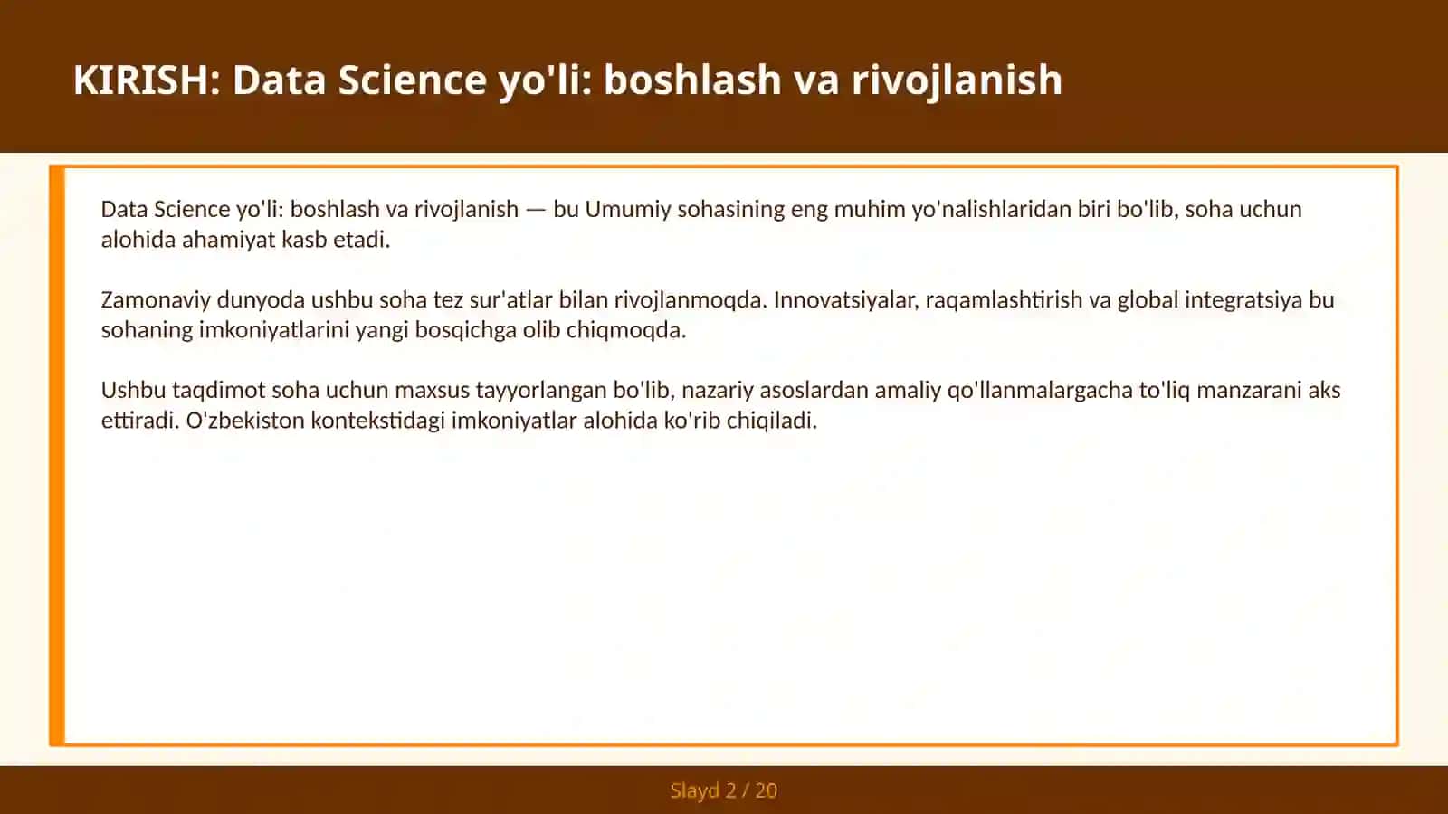 Data Science yo'li: boshlash va rivojlanish 2