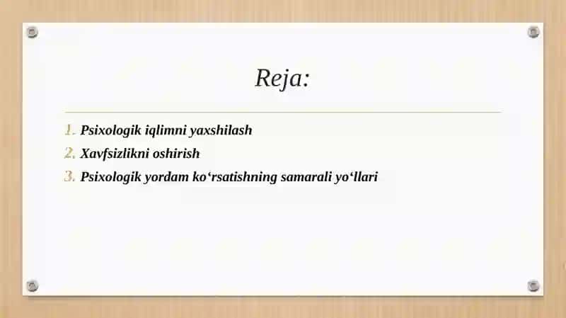 Ta'lim tashkilotidagi psixologik iqlim va xavfsizlikni oshirishga qaratilgan psixologik yordam ko'rsatishning samarali yo'llari 2