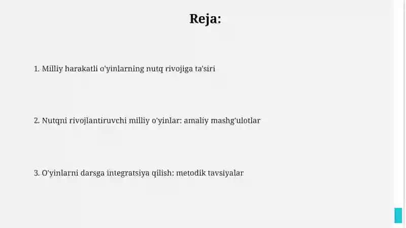 Nutqni rivojlantiruvchi milliy harakatli oʻyinlarni oʻrgatish 2