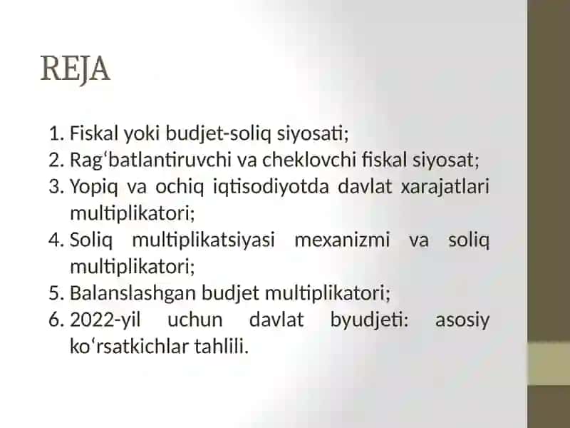 FISKAL HISOBLAR VA ULARNING TAHLILI 2