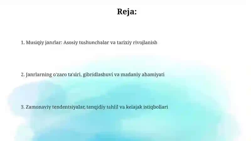 Musiqiy janr va turlari 2