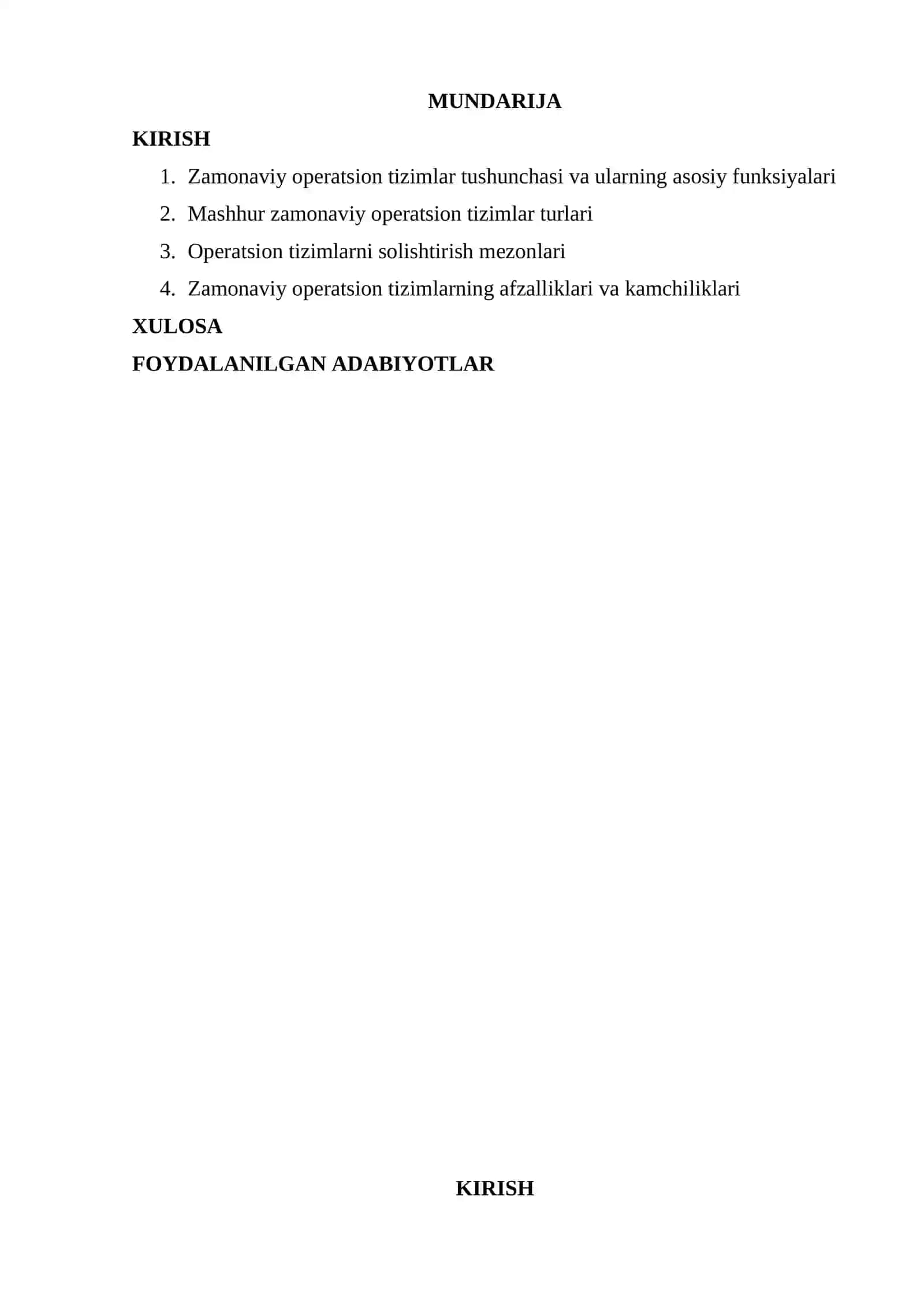 ZAMONAVIY OPERATSION TIZIMLARNING QIYOSIY TAHLILI 2