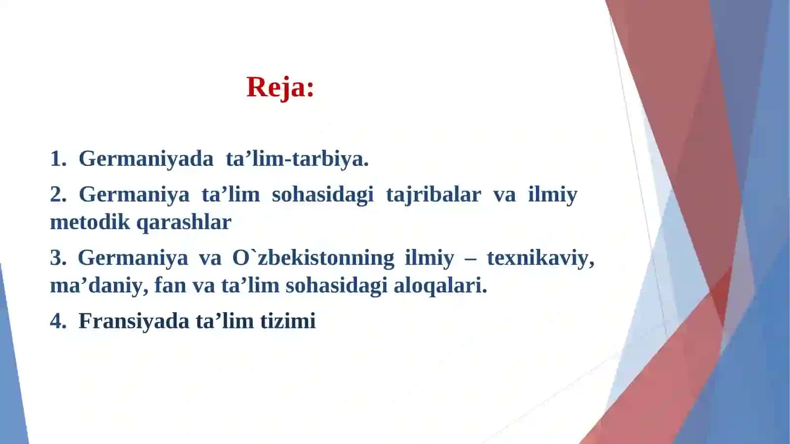 Germaniya va Fransiyada ta’lim tizimlari 2