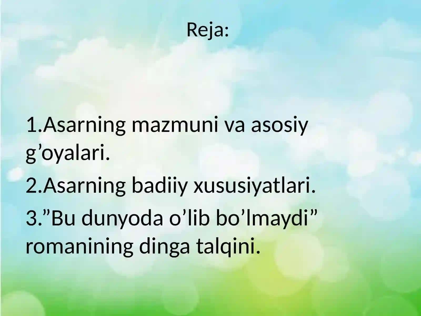 TOGʻAY MUROD “DUNYODA OʻLIB BULMAYDI ASARI” 2