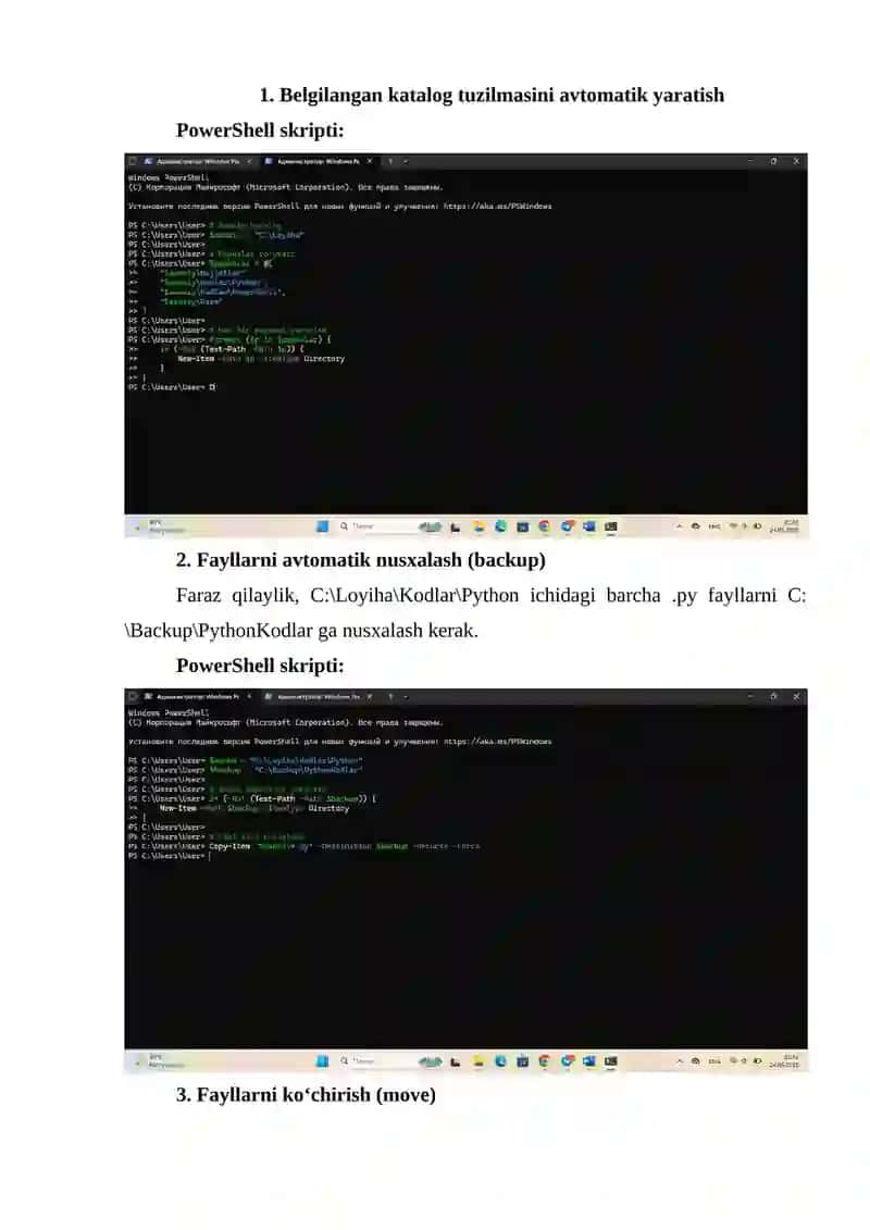 PowerShell yordamida fayl va papkalarni avtomotik yaratish va boshqarish 2